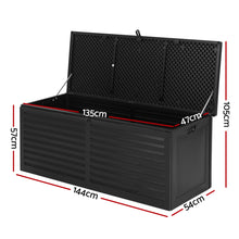 Load image into Gallery viewer, 390L Container Lockable Toy Tools Shed Deck Outdoor Storage Box