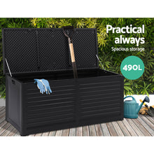 Load image into Gallery viewer, 490L Outdoor Storage Box Container Indoor Garden Toy Tool Sheds Chest - Black