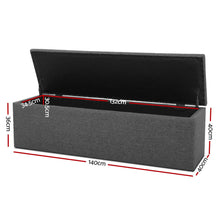 Load image into Gallery viewer, Artiss Storage Ottoman Blanket Box Linen Foot Stool Rest Chest Couch Grey