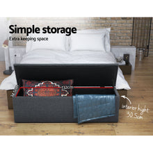 Load image into Gallery viewer, Artiss Storage Ottoman Blanket Box Linen Foot Stool Rest Chest Couch Grey