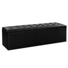 Load image into Gallery viewer, Leather Storage Ottoman - Black Large