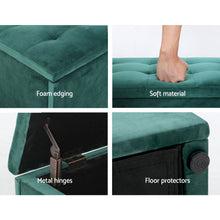 Load image into Gallery viewer, Storage Ottoman - Velvet Green
