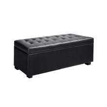Load image into Gallery viewer, Storage Ottoman - Black PU Leather