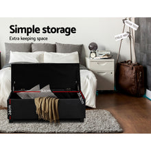 Load image into Gallery viewer, Storage Ottoman - Black PU Leather