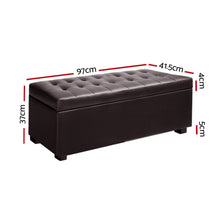 Load image into Gallery viewer, Storage Ottoman - Brown PU Leather