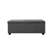 Load image into Gallery viewer, Large Fabric Storage Ottoman - Grey