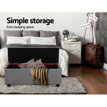 Load image into Gallery viewer, Storage Ottoman - Light Grey Large Fabric