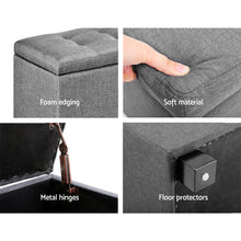 Load image into Gallery viewer, Storage Ottoman - Light Grey Large Fabric
