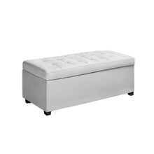 Load image into Gallery viewer, Storage Ottoman - White Large PU Leather