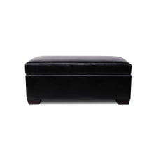 Load image into Gallery viewer, Storage Ottoman - Black Faux PU Leather