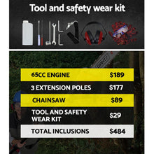 Load image into Gallery viewer, Giantz 65CC Pole Chainsaw Petrol Chain Saw Brush Cutter Brushcutter Tree