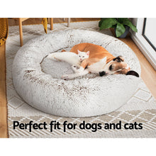 Load image into Gallery viewer, i.Pet Pet Bed Dog Cat 90cm Large Calming Soft Plush White Brown