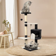 Load image into Gallery viewer, 112cm Trees Scratching Post - Fir Wood, Grey and White