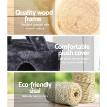 Load image into Gallery viewer, 120cm Trees Multi-Level Scratching Post - Fir Wood, Dark Grey