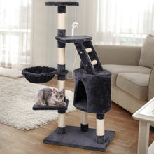Load image into Gallery viewer, 120cm Trees Multi-Level Scratching Post - Fir Wood, Dark Grey