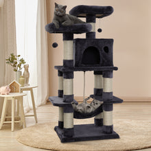 Load image into Gallery viewer, 145cm Cat Tree Trees Scratching Post - Fir Wood, Plush Velvet