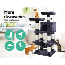 Load image into Gallery viewer, 145cm Cat Tree Trees Scratching Post - Fir Wood, Plush Velvet