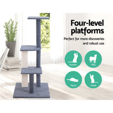 Load image into Gallery viewer, 124cm Pet Scratching Post - Wood Steps Grey