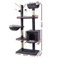 Load image into Gallery viewer, 140cm Pet Scratching Post - Fir wood Dark Grey
