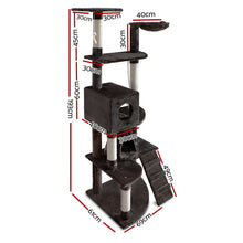 Load image into Gallery viewer, 193cm Trees Scratching Post - Fir Wood, Dark Grey