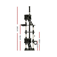 Load image into Gallery viewer, 260cm Trees Scratching Post - Fir Wood, Dark Grey and White