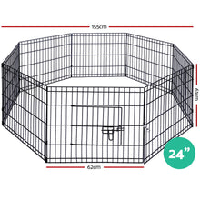 Load image into Gallery viewer, i.Pet 24" 8 Panel Dog Playpen Pet Fence Exercise Cage Enclosure Play Pen