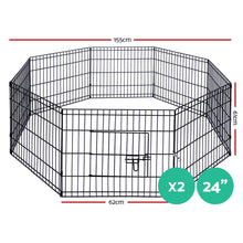Load image into Gallery viewer, i.Pet 2x24" 8 Panel Dog Playpen Pet Fence Exercise Cage Enclosure Play Pen