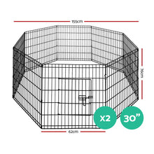Load image into Gallery viewer, i.Pet 2x30" 8 Panel Dog Playpen Pet Fence Exercise Cage Enclosure Play Pen