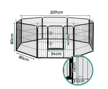 Load image into Gallery viewer, i.Pet 32" 8 Panel Dog Playpen Pet Exercise Cage Enclosure Fence Play Pen