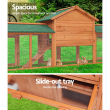 Load image into Gallery viewer, i.Pet Rabbit Hutch Chicken Coop Wooden Cage Pet Hutch 220cm x 52cm x 84cm