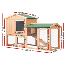 Load image into Gallery viewer, i.Pet Chicken Coop Rabbit Hutch 138cm Wide Wooden Pet Hutch