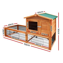 Load image into Gallery viewer, i.Pet Rabbit Hutch Chicken Coop 155cm Tall Wooden Pet Hutch