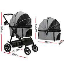 Load image into Gallery viewer, i.Pet Pet Stroller Pram Large Dog Cat Carrier Travel Pushchair Foldable 4 Wheels