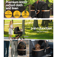 Load image into Gallery viewer, i.Pet Pet Dog Stroller Pram Large Cat Carrier Travel Pushchair Foldable 4 Wheels