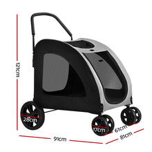 Load image into Gallery viewer, i.Pet Pet Dog Stroller Pram Large Carrier Cat Travel Foldable Strollers 4 Wheels