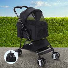 Load image into Gallery viewer, i.Pet Pet Stroller Dog Carrier Foldable Pram 3 IN 1 Middle Size Black