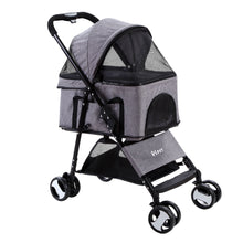 Load image into Gallery viewer, i.Pet Pet Stroller Dog Carrier Foldable Pram 3 IN 1 Middle Size Grey