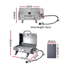 Load image into Gallery viewer, Grillz Portable Gas BBQ Grill with Double Sided Plate