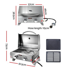 Load image into Gallery viewer, Grillz Portable Gas BBQ Grill 2 Burners