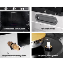Load image into Gallery viewer, Devanti Portable Gas Oven LPG Silver