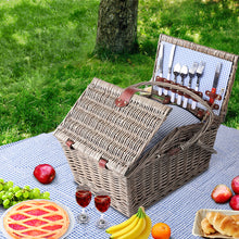 Load image into Gallery viewer, Alfresco 4 Person Picnic Basket Deluxe Baskets Outdoor Insulated Blanket