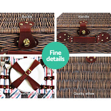 Load image into Gallery viewer, 4 Person Picnic Basket with Deluxe Outdoor Corporate Gift Blanket