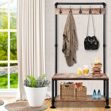 Load image into Gallery viewer, Artiss Clothes Rack Shoe Rack Vintage Coat Stand Hallway Shelf