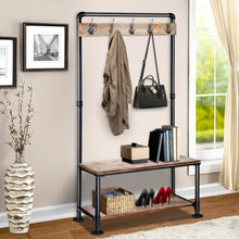 Load image into Gallery viewer, Artiss Clothes Rack Shoe Rack Vintage Coat Stand Hallway Shelf