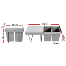 Load image into Gallery viewer, Cefito 2x20L Pull Out Bin - Grey