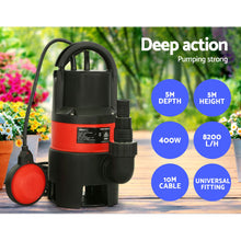 Load image into Gallery viewer, Giantz 400W Water Pump Dirty Submersible Sump Swim Pool Flooding Pond Clean
