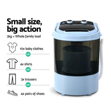 Load image into Gallery viewer, Devanti Portable Washing Machine 3KG Black