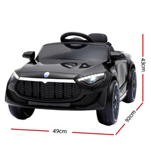 Load image into Gallery viewer, Rigo Kids Ride On Car Electric Toys 12V Battery Remote Control Black MP3 LED