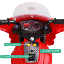 Load image into Gallery viewer, Rigo Kids Electric Ride On Police Motorcycle Motorbike 6V Battery Red