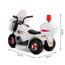 Load image into Gallery viewer, Rigo Kids Electric Ride On Police Motorcycle Motorbike 6V Battery White